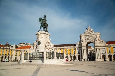 the arco da Rua Augusta at the Parca do Comercio in Baixa in the City of Lisbon in Portugal.  Portugal, Lisbon, October, 2021