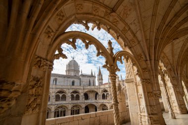the Mosteiro dos Jeronimos in Belem near the City of Lisbon in Portugal.  Portugal, Lisbon, October, 2021
