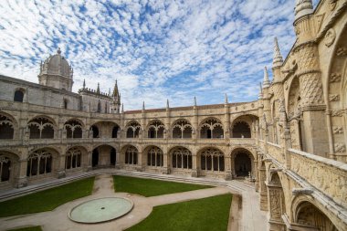 the Mosteiro dos Jeronimos in Belem near the City of Lisbon in Portugal.  Portugal, Lisbon, October, 2021
