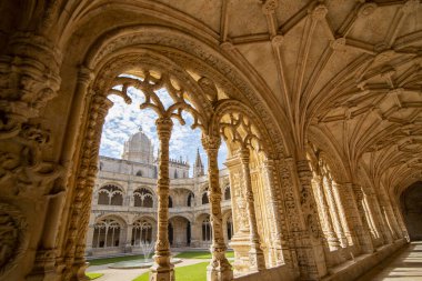 the Mosteiro dos Jeronimos in Belem near the City of Lisbon in Portugal.  Portugal, Lisbon, October, 2021