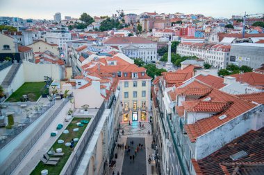 a city view of Baixa in the City of Lisbon in Portugal. Portugal, Lisbon, October, 2021