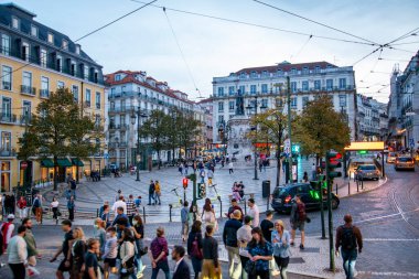 the Parca Luis de Camoes of Chiado in the City of Lisbon in Portugal.  Portugal, Lisbon, October, 2021