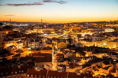 a city view of Baixa in the City of Lisbon in Portugal. Portugal, Lisbon, October, 2021
