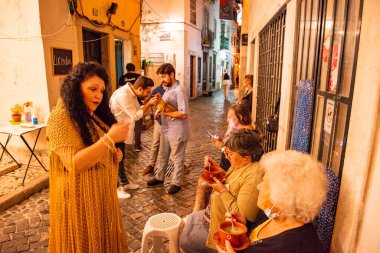traditional Fado Music in a Fado Restaurant in the city area of Alfama in the City of Lisbon in Portugal. Portugal, Lisbon, October, 2021