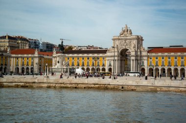 the arco da Rua Augusta at the Parca do Comercio in Baixa in the City of Lisbon in Portugal.  Portugal, Lisbon, October, 2021