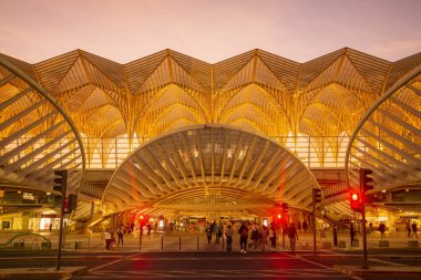 the Metro and Railway Station of Oriente near the City of Lisbon in Portugal.  Portugal, Lisbon, October, 2021