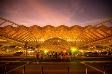 the Metro and Railway Station of Oriente near the City of Lisbon in Portugal.  Portugal, Lisbon, October, 2021