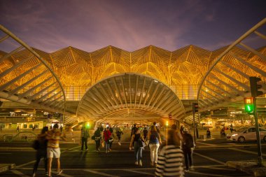 the Metro and Railway Station of Oriente near the City of Lisbon in Portugal.  Portugal, Lisbon, October, 2021