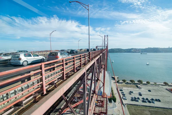 Ponte Abril 25The April Bridge Rio Tejo City Lisbon Portugal — Stock Photo, Image