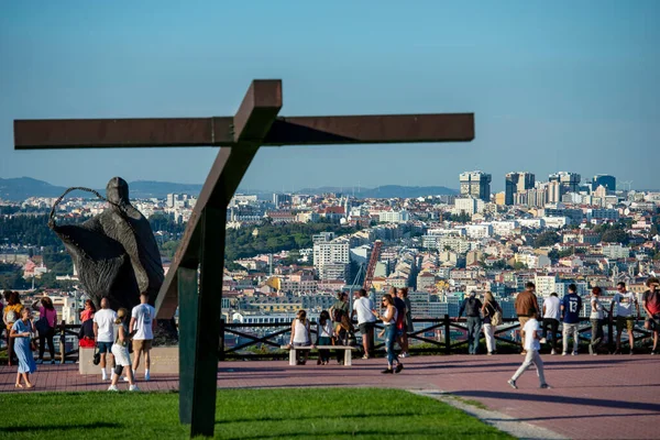 a City view of Campo de Ourique in the city of  Lisbon at the Rio Tejo near the City of Lisbon in Portugal.  Portugal, Lisbon, October, 2021