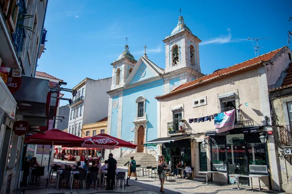 Church Igreja Centre Town Cacilhas Rio Tejo Next City Lisbon — Stock fotografie