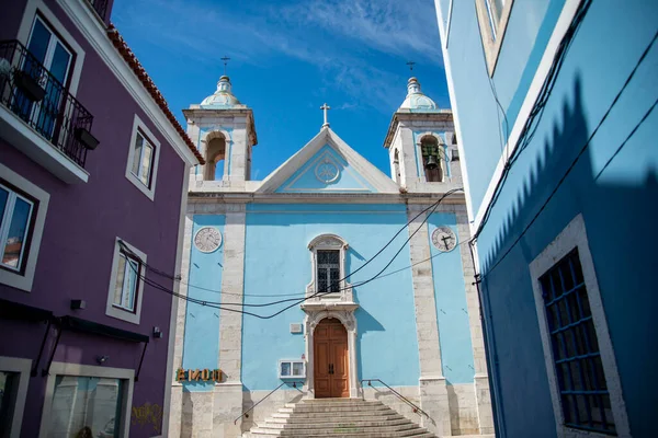 Church Igreja Centre Town Cacilhas Rio Tejo Next City Lisbon — Stock Fotó