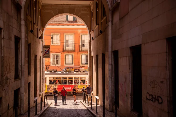 Traditional Lisbon Tram Streets Chiado City Lisbon Portugal Portugal Lisbon — Stock fotografie