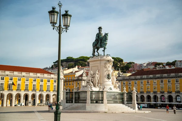 Monumento Rey José Parca Comercio Baixa Ciudad Lisboa Portugal Portugal — Foto de Stock