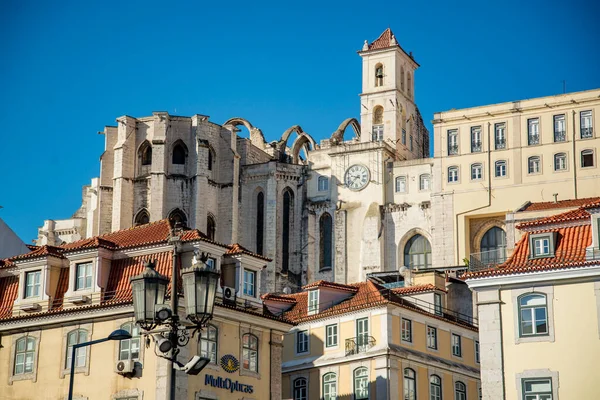 Las Ruinas Del Convento Igreja Carmo Chiado Ciudad Lisboa Portugal — Foto de Stock
