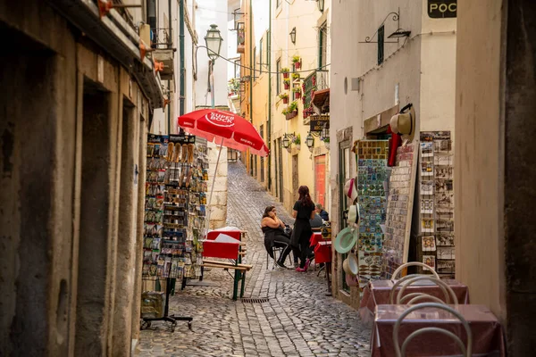 Postcard Shop Street Alley Alfama City Lisbon Portugal Portugal Lisbon — Stock fotografie