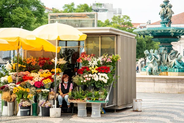 Flower Shop Rossia Square Baixa City Lisbon Portugal Portugal Lisbon — Stock Photo, Image