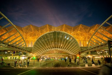 the Metro and Railway Station of Oriente near the City of Lisbon in Portugal.  Portugal, Lisbon, October, 2021