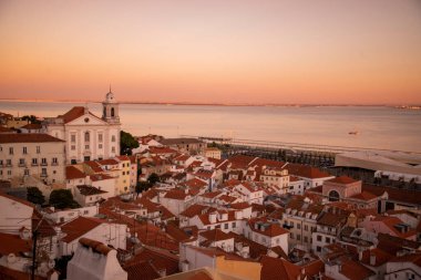 a view of the Old Town Alfama of the city Lisbon in Portugal.  Portugal, Lisbon, October, 2021