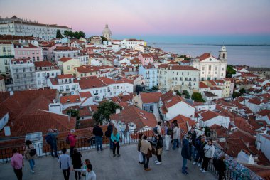 a view of the Old Town Alfama of the city Lisbon in Portugal.  Portugal, Lisbon, October, 2021