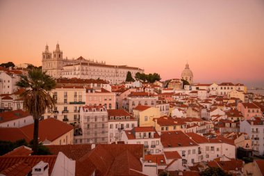 a view of the Old Town Alfama of the city Lisbon in Portugal.  Portugal, Lisbon, October, 2021