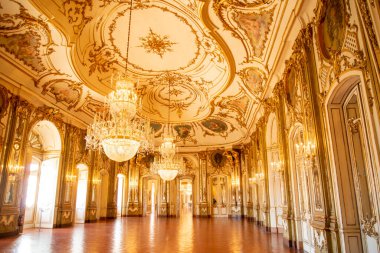 Inside of the Palacio National de Quelez in the Town of Quelez northwest of the City of Lisbon in Portugal. Portugal, Lisbon, October, 2021