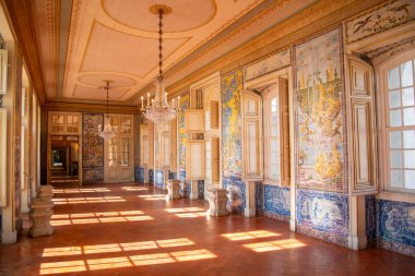 Inside of the Palacio National de Quelez in the Town of Quelez northwest of the City of Lisbon in Portugal. Portugal, Lisbon, October, 2021