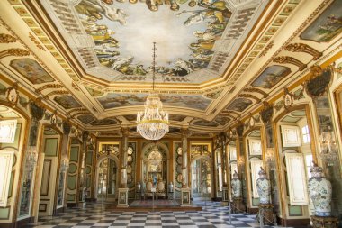 Inside of the Palacio National de Quelez in the Town of Quelez northwest of the City of Lisbon in Portugal. Portugal, Lisbon, October, 2021