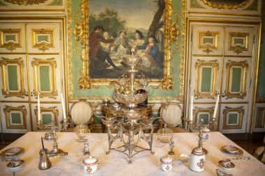 Inside of the Palacio National de Quelez in the Town of Quelez northwest of the City of Lisbon in Portugal. Portugal, Lisbon, October, 2021