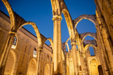 the ruins of the Convento and Igreja do Carmo in Chiado in the City of Lisbon in Portugal. Portugal, Lisbon, October, 2021