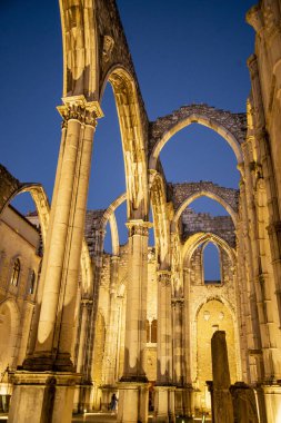 the ruins of the Convento and Igreja do Carmo in Chiado in the City of Lisbon in Portugal. Portugal, Lisbon, October, 2021