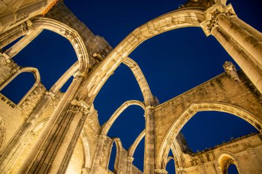 the ruins of the Convento and Igreja do Carmo in Chiado in the City of Lisbon in Portugal. Portugal, Lisbon, October, 2021