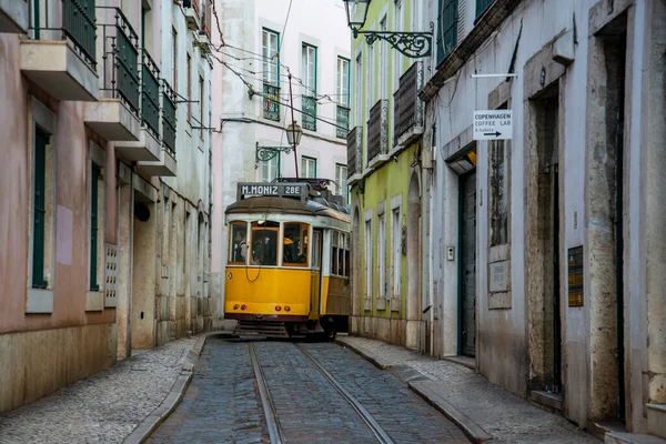 Traditional Lisbon Tram Streets Alfama City Lisbon Portugal Portugal Lisbon — Foto de Stock