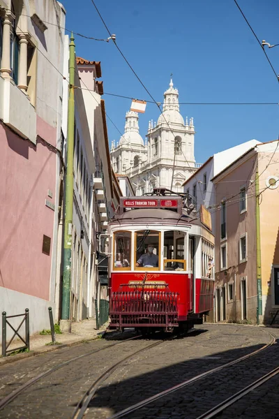 Traditional Lisbon Tram Streets Alfama City Lisbon Portugal Portugal Lisbon — Stock Fotó