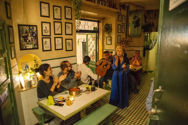 Traditional Fado Music Fado Restaurant City Area Alfama City Lisbon — Stock Photo, Image