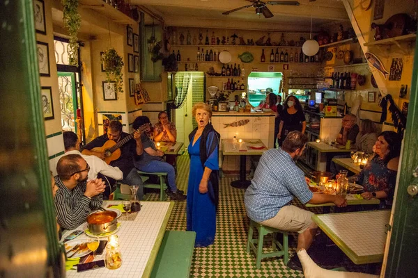 Traditional Fado Music Fado Restaurant City Area Alfama City Lisbon — Stockfoto