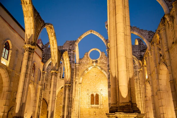 Ruins Convento Igreja Carmo Chiado City Lisbon Portugal Portugal Lisbon — стоковое фото