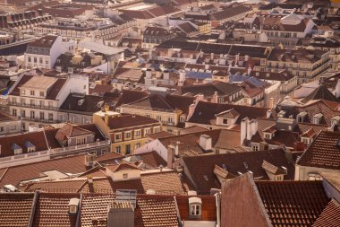 a view of the city aerea in Chiado in the City of Lisbon in Portugal. Portugal, Lisbon, October, 2021
