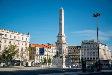 the Monument at the Parca Marques de Pompal in Baixa in the City of Lisbon in Portugal.  Portugal, Lisbon, October, 2021