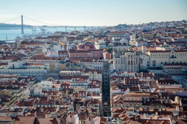 a city view of Baixa in the City of Lisbon in Portugal. Portugal, Lisbon, October, 2021