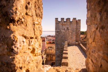 the Castelo de Sao Jorge in Alfama in the City of Lisbon in Portugal.  Portugal, Lisbon, October, 2021