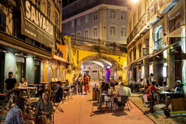  the Party Street of Nova do Carvalho in Baixa in the City of Lisbon in Portugal.  Portugal, Lisbon, October, 2021