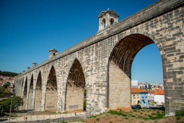 The Aqueduto das Aguas Livres in Campolide in the City of Lisbon in Portugal.  Portugal, Lisbon, October, 2021