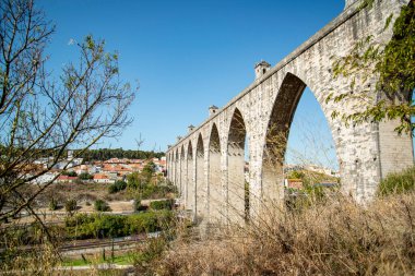 The Aqueduto das Aguas Livres in Campolide in the City of Lisbon in Portugal.  Portugal, Lisbon, October, 2021