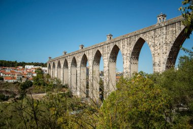 The Aqueduto das Aguas Livres in Campolide in the City of Lisbon in Portugal.  Portugal, Lisbon, October, 2021