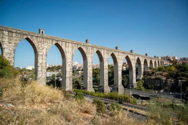 The Aqueduto das Aguas Livres in Campolide in the City of Lisbon in Portugal.  Portugal, Lisbon, October, 2021