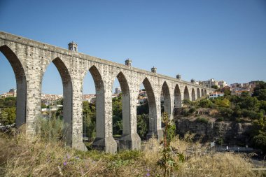 The Aqueduto das Aguas Livres in Campolide in the City of Lisbon in Portugal.  Portugal, Lisbon, October, 2021