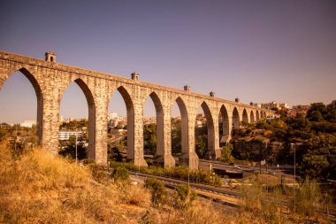 The Aqueduto das Aguas Livres in Campolide in the City of Lisbon in Portugal.  Portugal, Lisbon, October, 2021