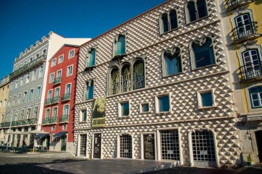 the Casa dos Biscos and Museo Jose Saramago in front of the Old Town Alfama of the city Lisbon in Portugal.  Portugal, Lisbon, October, 2021