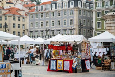 the Mercado da baixa at the Parca de Figueira in Baixa in the City of Lisbon in Portugal.  Portugal, Lisbon, October, 2021